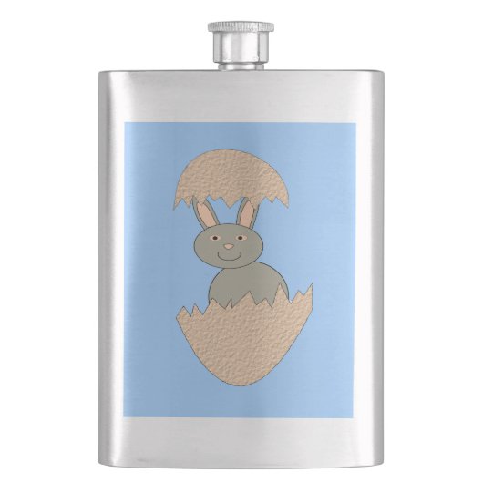 Bunny Hatching uit eiervoerflessen Heupfles (Voorkant)