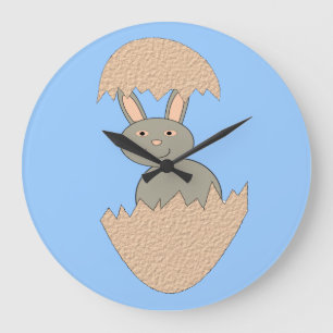 Bunny Hatching van de eierwand-klok Grote Klok