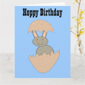 Bunny Hatching van Egg Weird Custom Kaart (Gele Bloem)