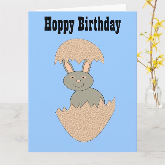 Bunny Hatching van Egg Weird Custom Kaart (Gele Bloem)