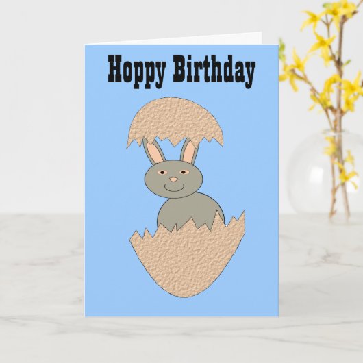 Bunny Hatching van Egg Weird Custom Kaart (Gele Bloem)