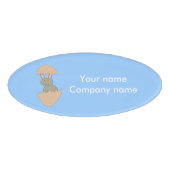 Bunny Hatching van Egg Weird Custom Name Label Naambadge (Voorkant)