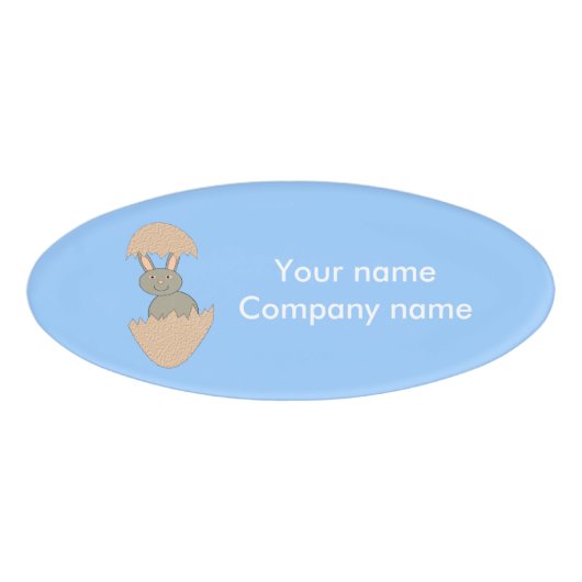 Bunny Hatching van Egg Weird Custom Name Label Naambadge (Voorkant)