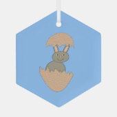 Bunny Hatching van Egg Weird Glas Ornament (Achterkant)