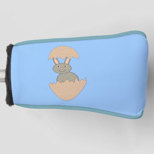 Bunny Hatching van Egg Weird Golf Putter Hoesje Golfheadcover (Voorkant)
