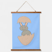 Bunny Hatching van Egg Weird Hangend Wandkleed (Voorkant)