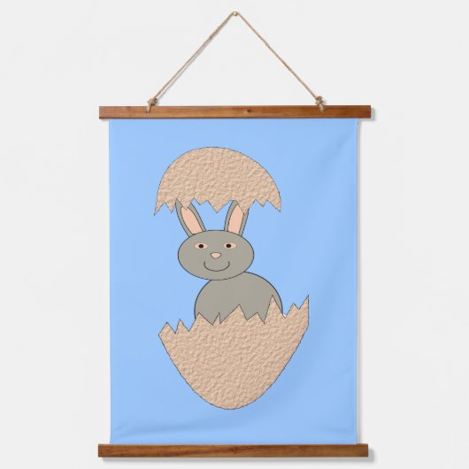 Bunny Hatching van Egg Weird Hangend Wandkleed (Voorkant)