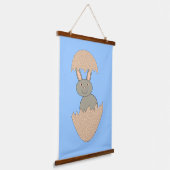 Bunny Hatching van Egg Weird Hangend Wandkleed (Gebogen)