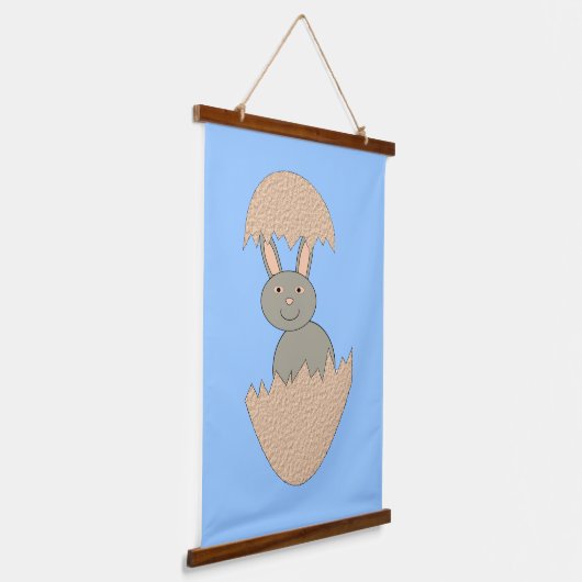 Bunny Hatching van Egg Weird Hangend Wandkleed (Gebogen)