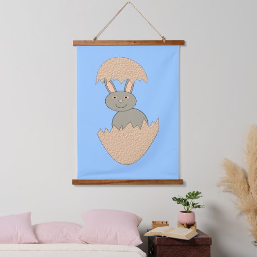 Bunny Hatching van Egg Weird Hangend Wandkleed (Slaapkamer)