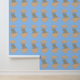 Bunny Hatching van Egg Weird Patterned Behang
