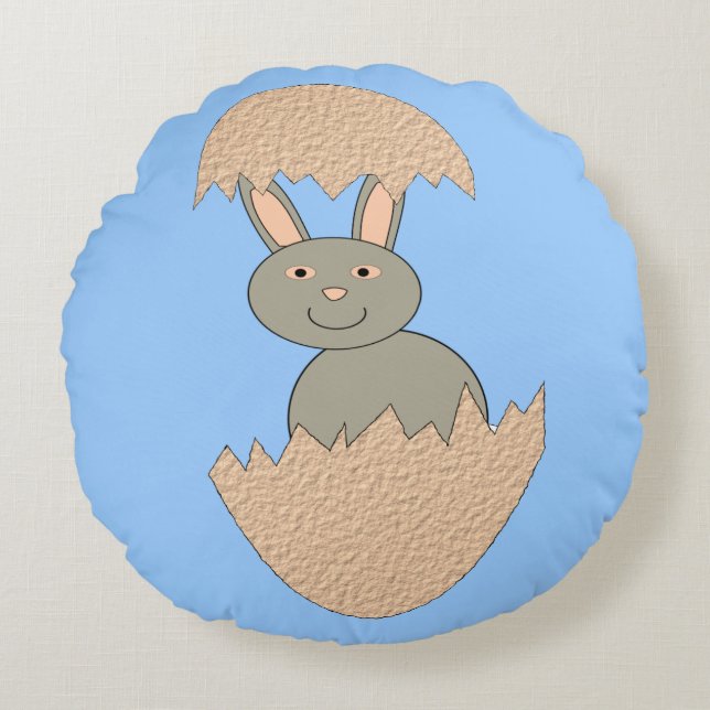 Bunny Hatching van Egg Weird Pillow Rond Kussen (Voorkant)