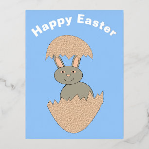 Bunny Hatching van Eieren Weird Custom Easter Folie Feestdagen Briefkaart