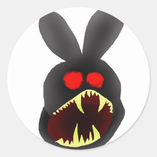 Bunny-head-mad Ronde Sticker (Voorkant)