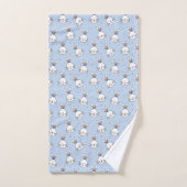 Bunny head over Sky Blue Pattern Bad Handdoek (Handdoek)