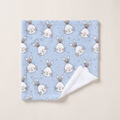 Bunny head over Sky Blue Pattern Bad Handdoek (Wasdoekje)