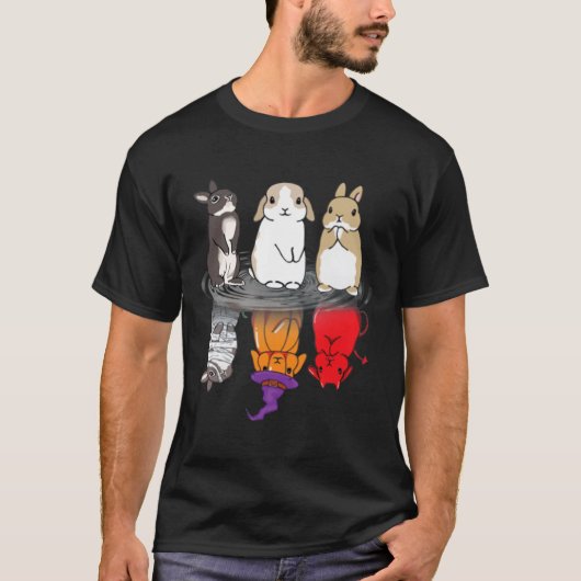 Bunny Heksen Water Reflectie Halloween T-shirt.p T-shirt (Voorkant)