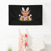 Bunny Highland Koe Paashouder Vrouwen Kinder Paasd Spandoek (Insitu)