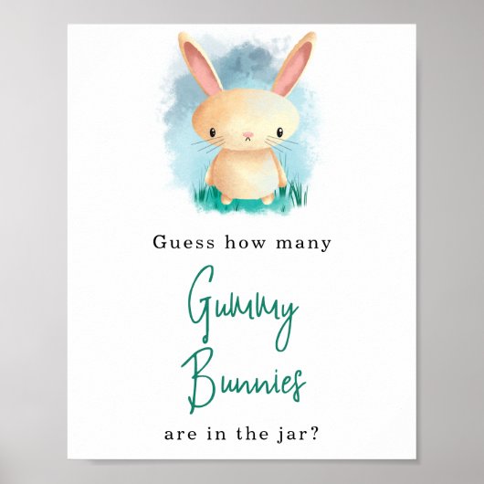 Bunny - Hoeveel gummibeertjes Poster (Voorkant)