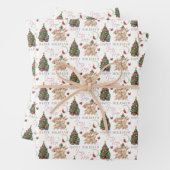Bunny Holiday Wrapping Paper Flat Sheet Set 3 (In situ)