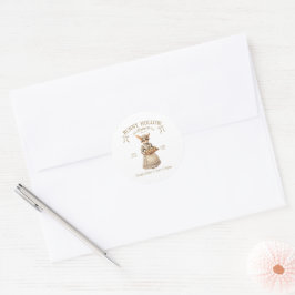 Bunny Hollow Bakery Antieke Paashaas Backer Ronde Sticker