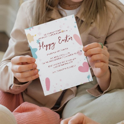 Bunny hoort en bloemenvrolijk Pasen Kaart