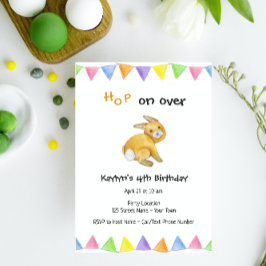 Bunny Hop Birthday Uitnodiging