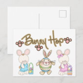 Bunny Hop Easter Briefkaart (Voorkant / Achterkant)