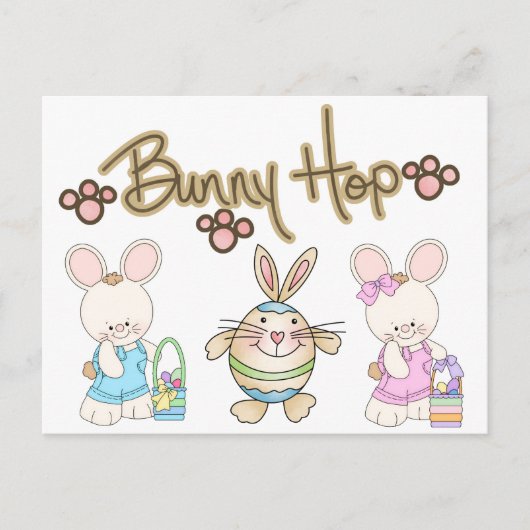 Bunny Hop Easter Briefkaart (Voorkant)