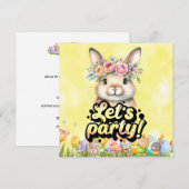 Bunny Hop in Pasen: Save the Date Kaart (Voorkant / Achterkant)