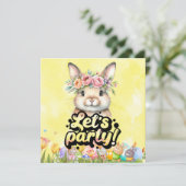 Bunny Hop in Pasen: Save the Date Kaart (Staand voorkant)