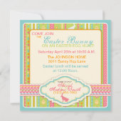 Bunny Hop Invitation Square Kaart (Achterkant)