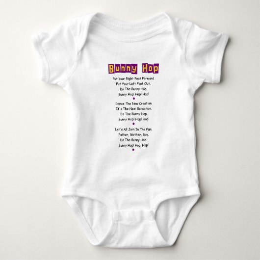 Bunny Hop Lyrics Baby T-shirt Baby Bodysuit (Voorkant)