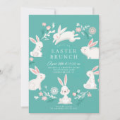 Bunny Hop Paasbrunch Uitnodiging (Voorkant)