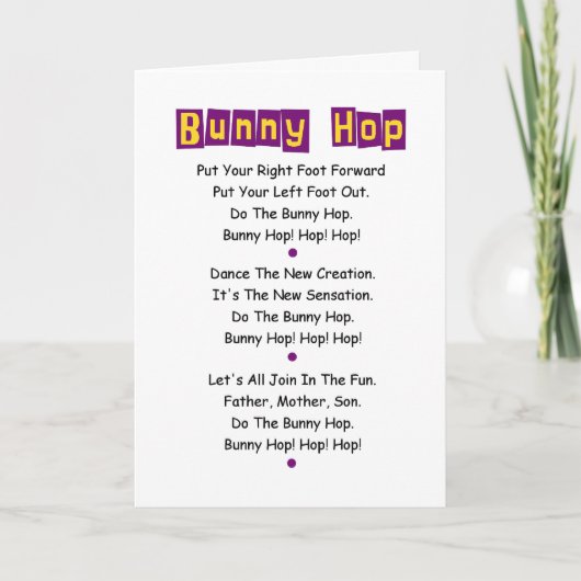 Bunny Hop Songteksten Paas Kaart Pas het aan! (Voorkant)