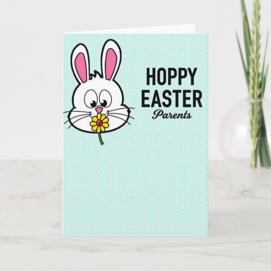 Bunny Hoppy Easter Parents Card Kaart (Voorkant)