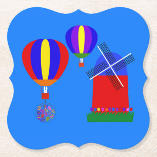 Bunny Hot Air ballon #1 Onderzetter papier