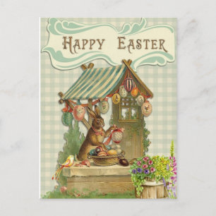 Bunny House Happy Easter Briefkaart