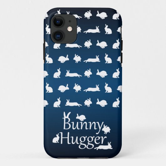 Bunny Hugger iPhone 5 Hoesje (Donker/Lichtblauw) (Achterkant)