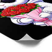 Bunny Hugging Valentine Flower Bunny  Poster (Hoek)