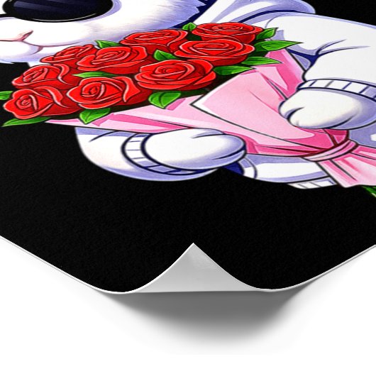 Bunny Hugging Valentine Flower Bunny  Poster (Hoek)