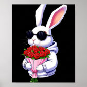Bunny Hugging Valentine Flower Bunny Poster (Voorkant)