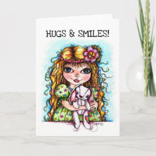 Bunny Hugs and Smiles Wenskaart Kaart
