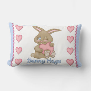 Bunny Hugs Blue Kussen