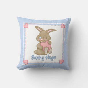 Bunny Hugs Blue Kussen