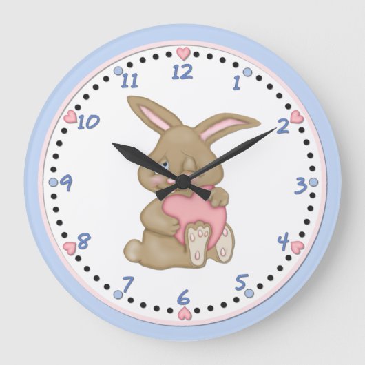 Bunny Hugs Clock 2 Grote Klok (Voorkant)