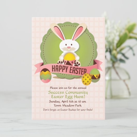 Bunny Hugs uitnodiging (Staand voorkant)