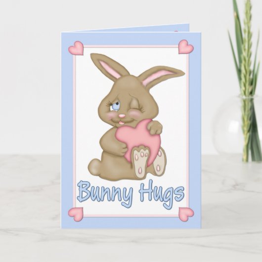 Bunny Hugs-Valentijn Feestdagen Kaart (Voorkant)