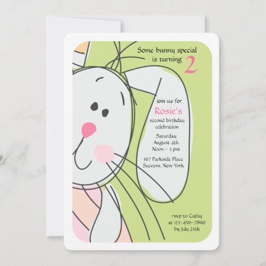 Bunny Huid-en-Seek Uitnodiging (Voorkant)