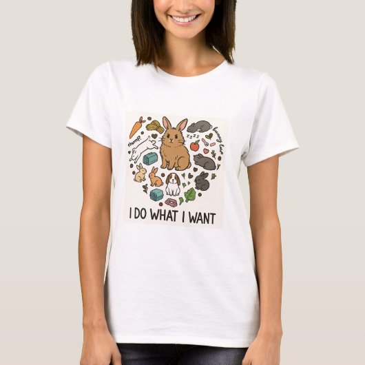 Bunny "I Do What I Want" Tote Bag –Funny Rabbit T-shirt (Voorkant)